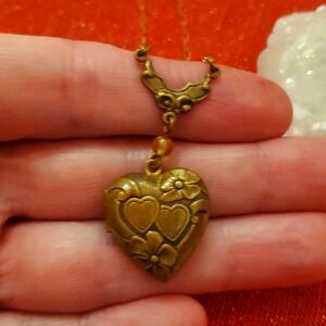 Vintage Pididdly Links Kingston New York Heart Locket Necklace